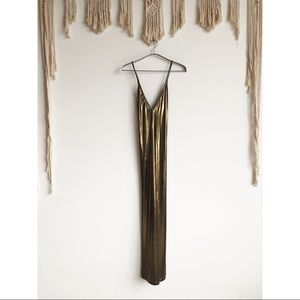 Great gold nye long dress metallic sexy chic